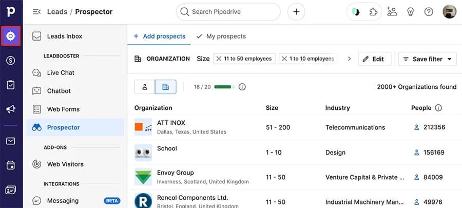 B2B SaaS Lead Generation Pipedrive Prospector