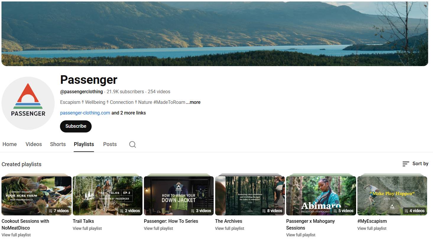 Passenger YouTube Channel