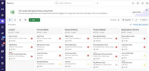 CRM lead management Pipedrive deal view