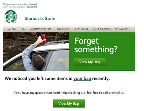 Starbucks email example 1