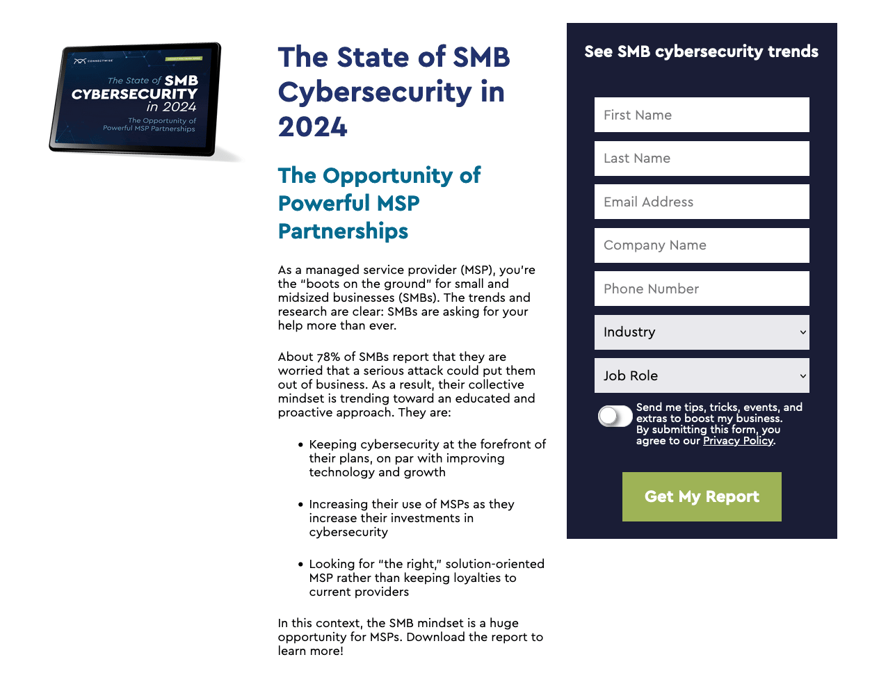 Email lead generation Pipedrive ConnectWise opt-in