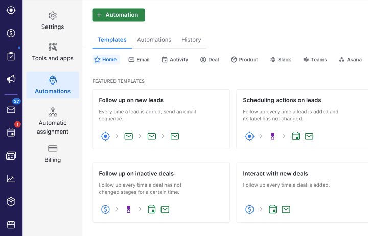 Prospecting tools Pipedrive automations